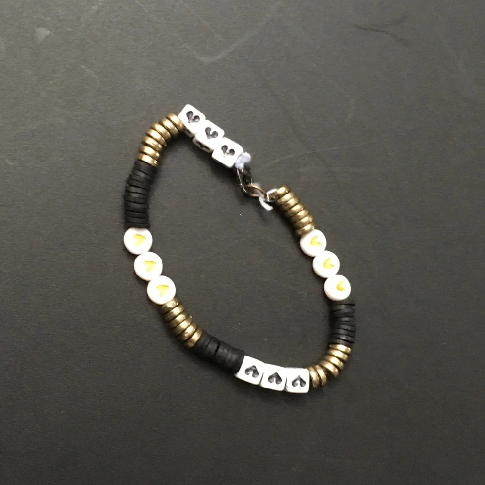 Black & Gold Heart Bracelet